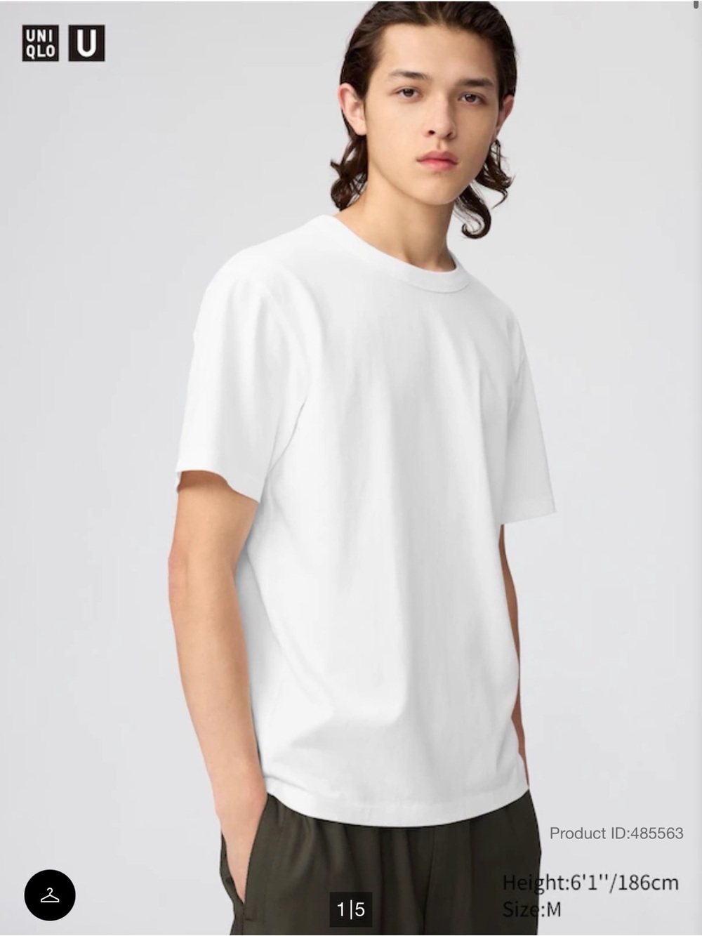Uniqlo White Crew Neck Short Sleeve T-Shirt